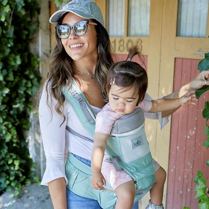 Baby Carrier - 6-in-1 Ergonomic Soft Carrier with Hip Seat and Large Storage, Front and Back Positions, Adjustable Waist Up to 43 Inches, for Infants Aged 2-36 Months, Weighing 6-45 lb