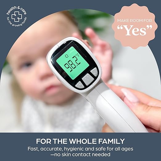 Dreambaby Infrared No Contact Baby Thermometer for Forehead - Digital Display, Fever Alert, Memory Stores 20 Readings, Includes Storage Bag, for Adults and Kids