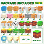 Magnetic Blocks - 138 PCS Building Blocks Set with 3 Light-Up Blocks, STEM Construction Cubes Toys for Kids 4-8, Toddler Sensory Stacking Toys, Christmas Birthday Gift for Boys and Girls Ages 3+