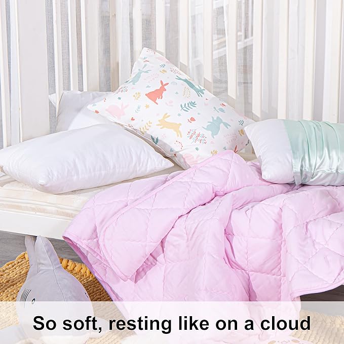 NTBAY 2 Pack Cotton Down Alternative 13x18 Pillows, Machine Washable - Soft and Breathable Travel Small Pillows for Sleeping, Ideal for Daycare, Crib, Cot