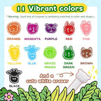 R&DLanci Animal Crayons for Kids, 11-colors Washable Crayon Set with Eraser & Drawing Paper, Non-Toxic Crayon, Easy to Hold, Mess-Free Crayons for Toddlers, Art Supplies for Toddlers and Kids Ages 3+