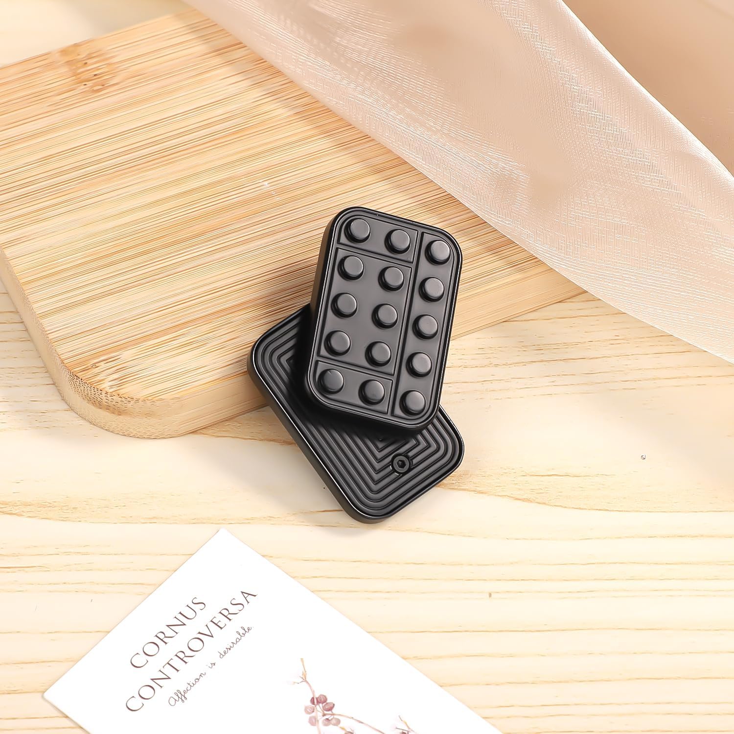 Metal Fidget Slider, Fidget Toys Slider Black Magnetic Metal Fidget Toy EDC Metal Push Slider Toys for Adults Stress Reduce Office, Home, School