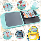 Erasable Doodle Set for Kids - Reusable Magic Drawing Book with 12 Watercolor Pens 14 Page Drawing, Road Trip Car Game Writing Painting Set for Boys and Girls (Foxes)