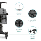 Dream On Me Lightweight And Compact Coast Rider Stroller With One Hand Easy Fold, Adjustable Handles And Soft Ride Wheels, Grey