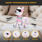 Top Race Pink Robot Dog - Remote Control Toy with Touch Function - Interactive Smart Pet with Voice Commands, Dancing, Animal Sounds - Robotic Puppy for Kids, 3 Years Up