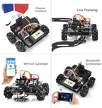 Omni-directinal Mecanum Wheels Robotic Car Kit for Arduino Mega2560 Metal Chassis DC Motor DIY STEM Remote Controlled Educational Mechanical DIY Coding for Teens Adult