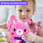 KRAFUN Sewing Kit for Kids Beginner My First Art & Craft, Includes Bunny Doll Stuffed Animal, Instructions & Plush Felt Materials for Learn to Sew, Embroidery, Age 7 8 9 10 11 12