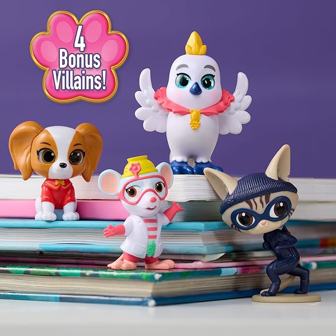 Disney Jr. SuperKitties Kittydale Figure Set with Accessories, 15-Pieces, Collectible Figurines, Amazon Exclusive, Toy for Fans, Girls, Kids, Ages 3 and Up by Just Play