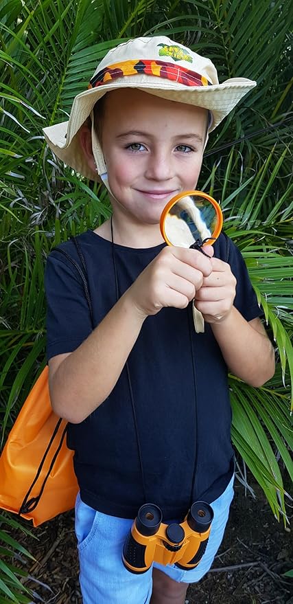 Adventure Kidz Outdoor Exploration Kit, Children’s Binoculars, Flashlight, Compass, Fox Whistle, Magnifying Glass, Backpack. Great Gift Set for STEM, Pretend Play, Ages 3+ Boys Girls