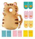 JunNeng Toddler Baby Head Protector Backpack for Toddler Walker with Knee Pads&Anti-Slip Socks, Tiger