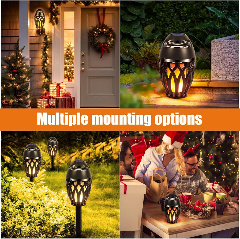Outdoor Bluetooth Speakers, Wireless Speaker with LED Flame Speaker,Ipx5 Waterproof Design, Bluetooth 5.0 LED Flame Lamp for Outdoor Party, Camping and Desktop Decoration (Black)