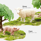 9PCS Realistic Farm Animal Toys for Toddlers, Educational Learning Plastic Farm Toy Animal Figure Set Playset Including Cow Sheep Pig Dog Figurines for Kid