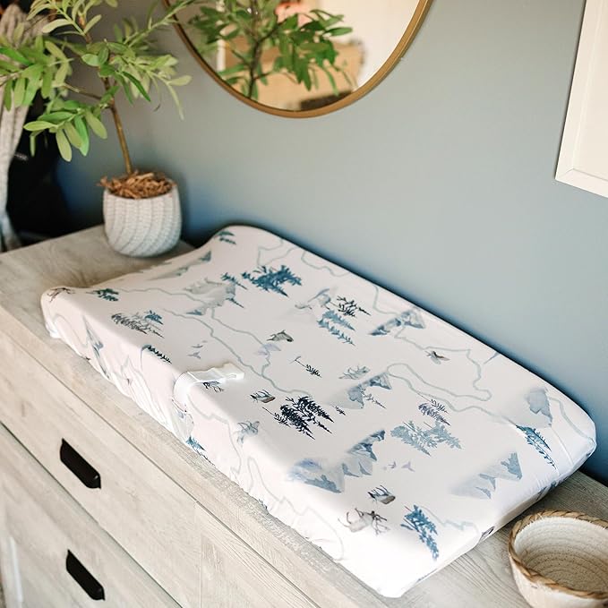 Baby Changing Pad Cover 2-Pack for Boys, Girls (Arctic Journey) - Premium Fitted Sheets Baby Diaper Changing Table Cover - Buttery Soft Cotton Blend