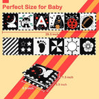 URMYWO Black and White Baby Toys, Tummy Time High Contrast Newborn Toys 0-3 Months, Soft Baby Book, Visual Stimulation Montessori Sensory Infant Toys 0-6-12 Months, Shower Gift for Boys Girls