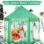 Monobeach Princess Tent Girls Green Large Playhouse Kids Castle Play Tent with Star Lights Gift Toy for Children Indoor and Outdoor Games