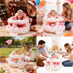 Thickened Inflatable Baby Seat, Sit Me Up Floor Seat for Babies 3-36 Months with Tray, Sitting Support Infant Chair, Built in Air Pump