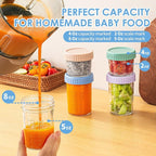 DRKIO 12 Pack Glass Baby Food Storage Containers - 4 & 8 oz Baby Food Jars with Lids Baby Food Maker Microwave Dishwasher Freezer Safe 100% Leak Proof BPA Free Reusable
