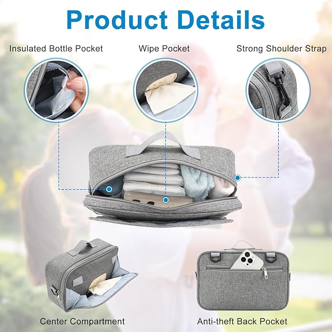 Accmor Stroller Organizer, Universal Stroller Organizer with Insulated Cup Holder Pocket, Dual Purpose Large Capacity Stroller Bag Caddy, Stroller Accessories Fits for Uppababy, Doona, Nuna Strollers