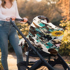 Binienty Brown Cow Sunflower Stretchy Car Seat Covers for Baby Boys Girls Infants,Breathable Babies Stroller Cover Canopies,Baby Shower Gifts