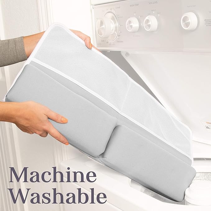 Premium Bath Kneeler, Baby Bath Kneeler and Elbow Rest Pad Set, Kneeling Pad for Bathing Baby, Knee Pads for Bathing Babies, Large Knee Pads (22 Inch × 13 Inch) with 4 Mesh Pockets (Large, Gray)