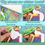 90shine 4PCS Crafts for Kids Ages 4-8 Sticker Paint Books Includes Dinosaur Marine Land Animals Multicolored Design Gifts Create 40 Pictures