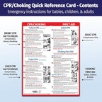 Safety Magnets by ZOCO – CPR & Choking Fridge Magnet (5-Pack) – First Aid Instructions for Infants, Children, & Adults – Heimlich Maneuver Laminated Card 8.5" x 11"