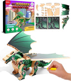 Little Jupiter DIY Wooden Kit with Stickers - Japanese Monster Series for 7-12 Yrs - Woodworking Kits - Wood Crafts - Building Kit - Wooden Crafts (Winged Monster Type 2)