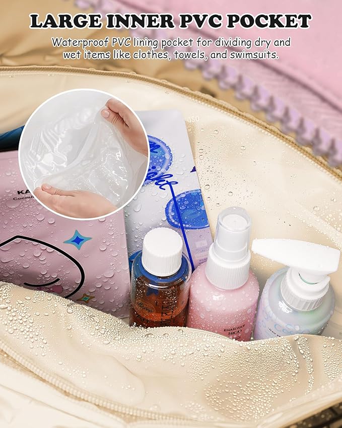 Duffle Bag for Travel, Weekender Bags for Women，Initial Overnight Bag with Wet Pocket，Lightweight Travel Bags Personalized Gym Tote with Makeup Pouch, Girl Gifts Trendy Stuff