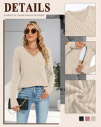 3 Pack Women's Maternity Nursing Tops, V Neck Breastfeeding Sweaters Long Sleeve Hidden Zipper Shirts