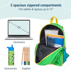 Wildkin 15-inch Kids Backpack – Durable, Padded, Adjustable for School & Travel - Monster Green