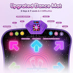 Flooyes Dance Mat Toys for 3-12 Year Old Kids, Electronic Dance Pad with Light-up 8-Button Wireless Bluetooth, Music Dance with 5 Game Modes, Birthday Toys Gifts for 3 4 5 6 7 8 9 10+ Year Old Girls
