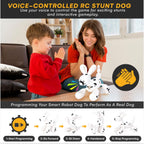 Top Race Remote Control Robot Dog - Smart Robotic Puppy Toy for Toddler - Fun Interactive RC Dogs - Durable Plastic Material - Versatile Educational Entertainment - White Dog Robot