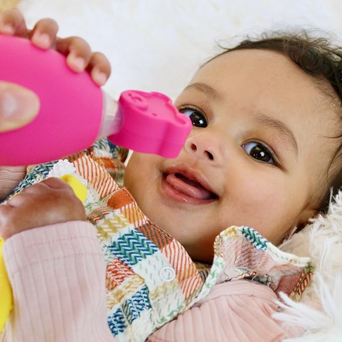 oogiebear: BearPair Baby Nose Cleaner & Ear Wax Removal Tool with Nasal Aspirator - Safe Booger & Earwax Removal for Newborns, Infants, Toddlers - Essential Baby Stuff, Diaper Bag Must-Have - Pink