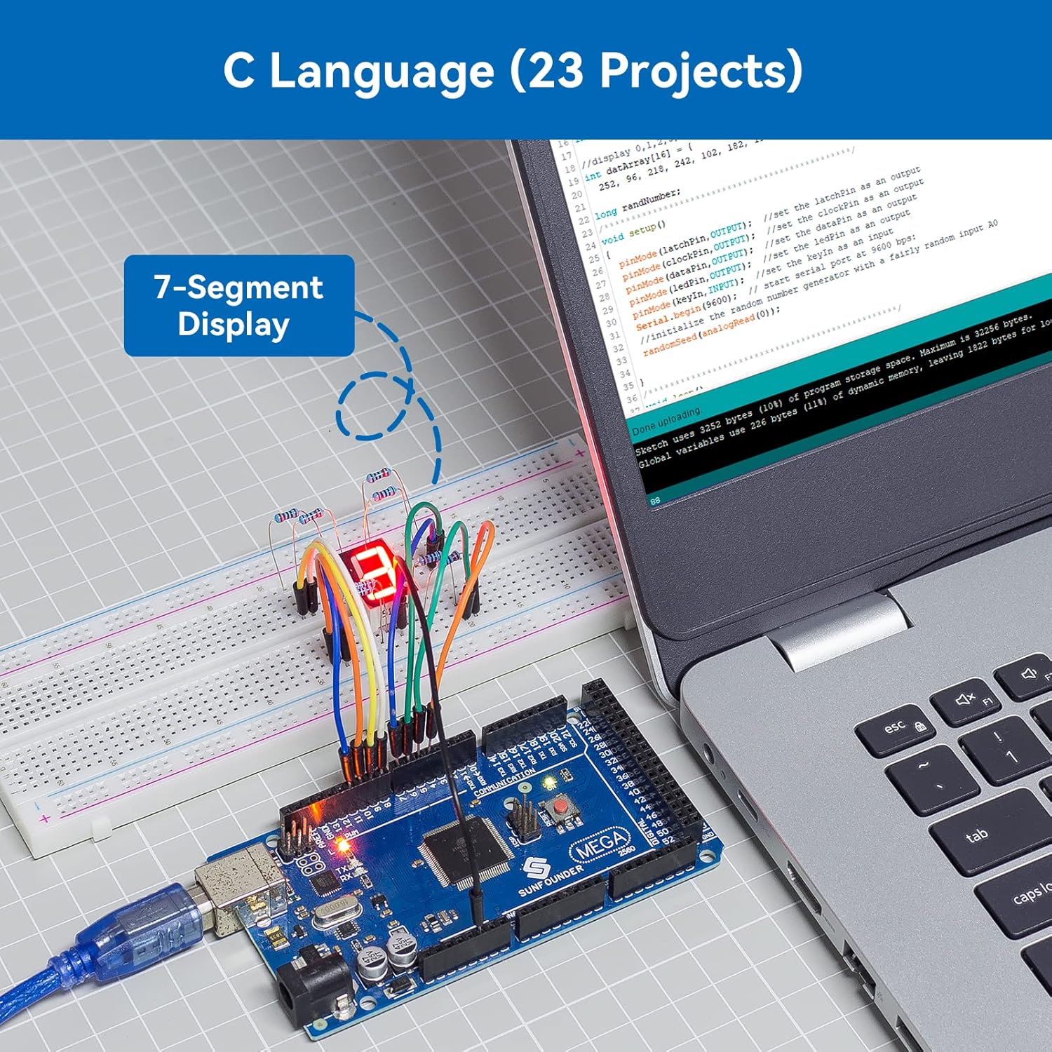 SunFounder The Most Complete Starter Project Kit Compatible with Arduino IDE Mega 2560 R3 Mega328 Nano Mega2560, Scratch Coding, Included 42 Online Tutorials
