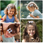 20pcs small blue & navy hair bows for girls.Cute baby hair bows,Non-slip alligator hair clips.Toddlers bow clips,Handmade hair accessories for little girls gift set.
