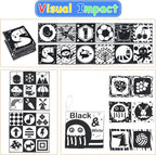 KUANGO Newborn Toys Black and White Baby Toys 0-3 Months High Contrast Baby Toys for Newborn - High Contrast Baby Soft Book Infant Tummy Time Toys Crinkle Sensory Toys for Brain Development