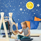 965 PCS Glow in The Dark Stars and Sun for Ceiling, Luminous Stars and Planet Wall Decals, Kids Room Decor, Glowing Galaxy Wall Stickers for Nursery Decorations (Green)