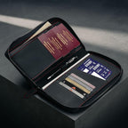 TORRO Premium Leather Family Travel Wallet, RFID Blocking Travel Organizer, Family Passport Holder for 4 Passports, Travel Documents and Cards (Black)