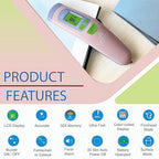 Amplim Non-Contact Forehead Thermometer for Adults, Kids & Infants | Ampmed No-Touch Medical Grade Temporal Fever Thermometer with Case, Nurse Accessories for Work, FDA-Cleared Pink Termometro Digital