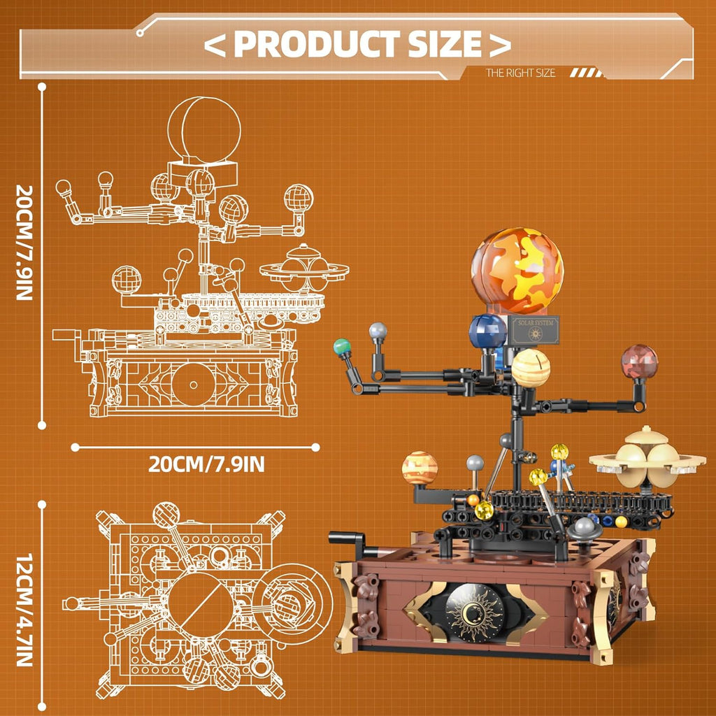 Solar System Mini Building Sets with Light,Rotatable Space Exploration Building Toys, Educational Toy Gifts for Boys Girls(697PCS)