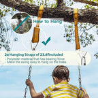 PACEARTH Swing Seat Support 660lb with 68.9 inch Anti-Rust Chains Plastic Coated 23.6 inch Tree Hanging Straps and Locking Buckles Outdoor Playground Tree Swing-Sky-Blue