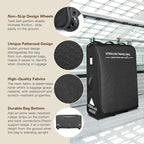 RAYMACE Padded Stroller Travel Bag for Airplane,Stroller Gate check bag with Wheels Compatible with UPPAbaby Vista,Vista V2,Cruz,Cruz V2, Travel Safe Protection Storage Bag,Patterned Design,Black