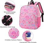 CLUCI Kids Backpack for Girls Toddler Backpack for Preschool Kindergarten Child Cute Daycare School Bookbag Travel Pink Rainbow