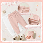 Newborn Toddler Baby Girl Pants Leggings Ribbed Straight Flare Infant Girl Pants Leggings Bell Bottoms 5 Packs