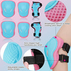 Kids Bike Skateboard Helmet Pad Set,Toddler Cyling Protective Gear Knee & Elbow Pads Wrist Guards for 5-8-10-12-14-16 Years Girls Boys Bicycle Scooter Roller Skate Inline Skating Rollerblading