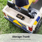 12V 7Ah Electric Police Car Ride on Toy for Big Kids, 2 Seater Kids Ride on Car SUV w/Remote Control, Bluetooth - White