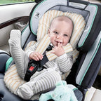 Infant Car Seat Insert, Car Seat Head Support Baby Girls Boys, Soft & Reversible Newborn Carseat Insert Cushion with 2 Strap Covers, for Stroller, Swing, Bouncer (Brown Line)