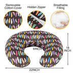 Nursing Pillow, Breastfeeding Pillow with Removable Cover, Ergonomic Breast Feeding Pillow, Baby Feeding Support Cushion for Mom Easier Breastfeeding- Original Size/Feather