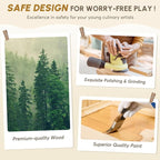 BIERUM Play Kitchen with Realistic Lights & Sounds, Wooden Kitchen Playset Chef Pretend Play Set for Toddlers, Toy Kitchen with 26 Pcs Toy Food & Cookware Accessories, Gift for Ages 3+