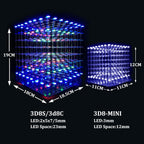 Mini 3D Led Cube DIY Electronics Kit Soldering Project Kit (3D8MINI-ALLBLUE-KIT)
